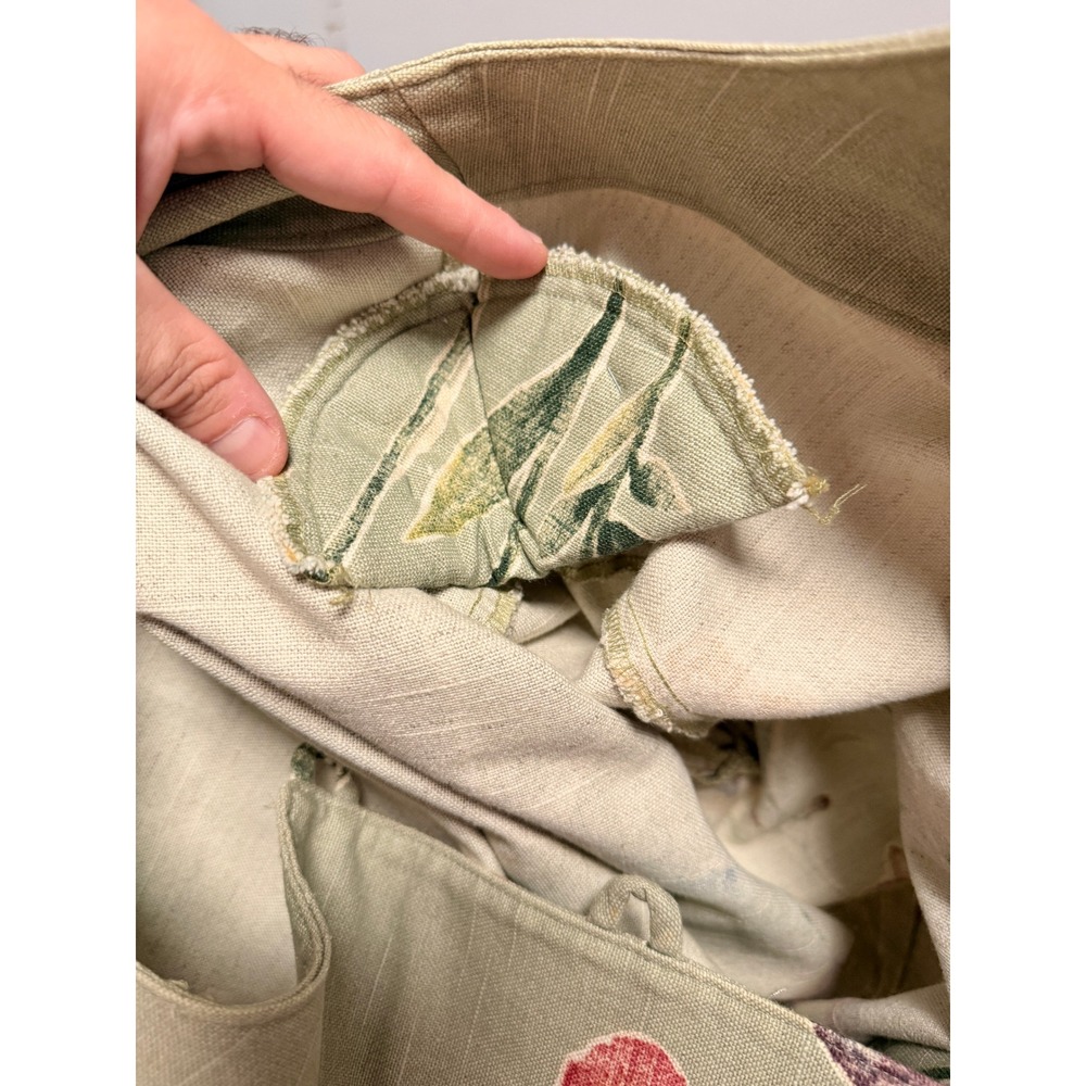 Coldwater Creek Jacket XL Green Floral Cotton Linen Blend Cottagecore Boho Art - Picture 4 of 10